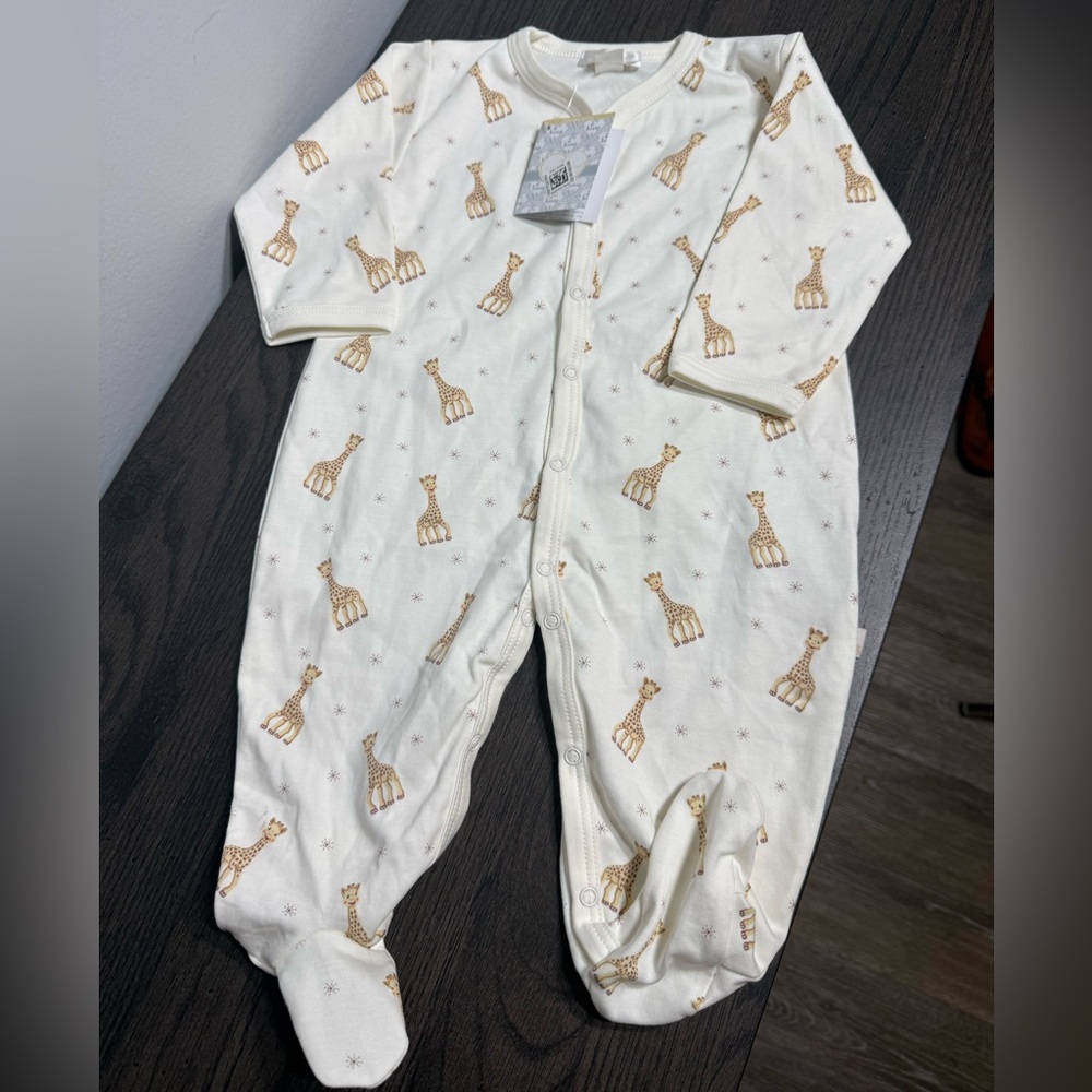 Kissy kissy Sophie la girafe Ecru Print Footie